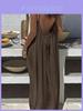 Womens Backless Loose Long Dress With Satin Fabric For Casual Home Wear