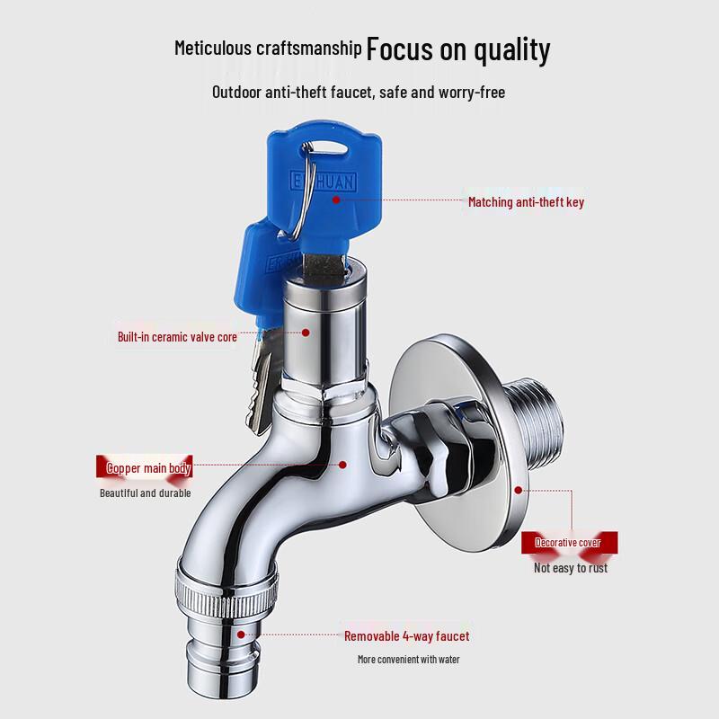 Outdoor Lockable Brass Faucet