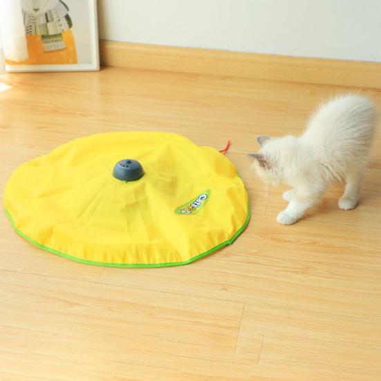 Yousheng Electric Cat Toy Cat Stick Interactive Hide And Seek Kitten Wand 360 Degree Rotating Mouse Tail Toy Home Pet Supplies