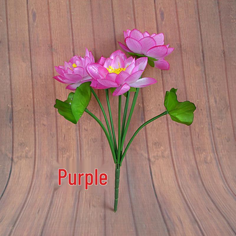 Small 7-Head Lotus Flower Silk Simulation for Buddhist Altar or Living Room Decor