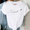 (Asian Size) T Shirt Clothing Lady O-neck Lovely Vacation Short Sleeve T-shirts Printed Female Top Casual Fashion Women Graphic Tee
