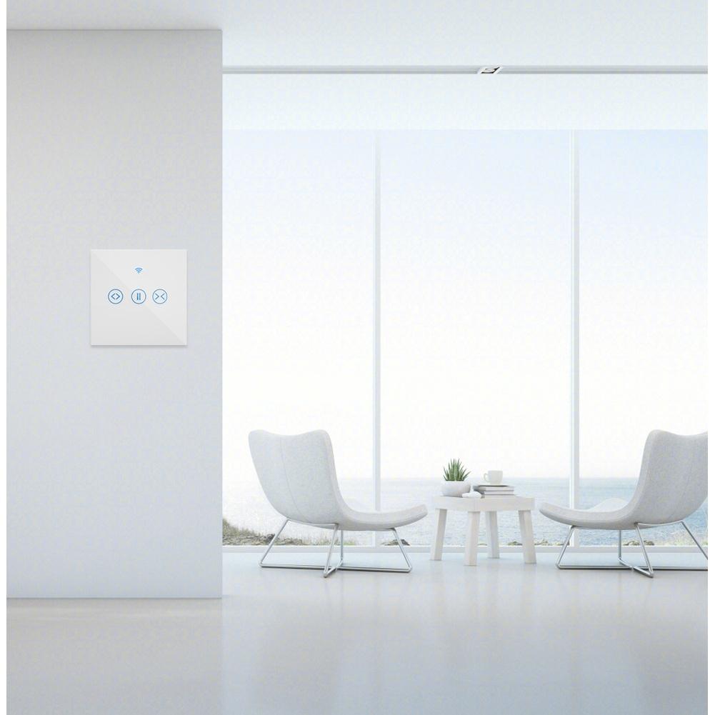 Living Room Bedroom WiFi Smart Curtain Voice Control White Voice Assistant Compatible For Standard Curtain Motors