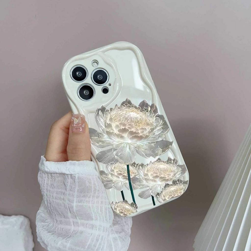 Handyhülle Für iPhone 17 Air 16 15 14 13 12 11 Pro Max 17 Pro 16e 15 Plus 13 Mini TPU Blumen Goldene Lotus Hülle Silikon