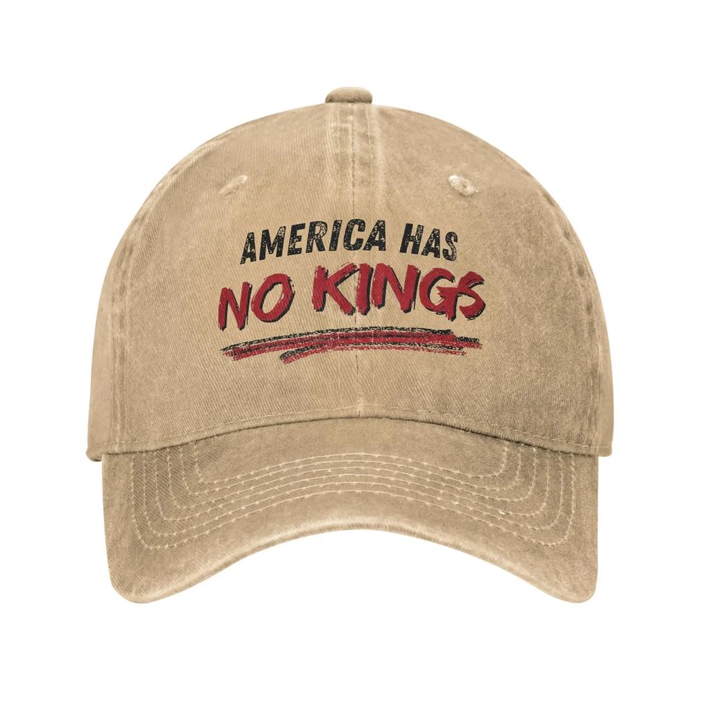 No Kings Baseball Cap Retro Distressed Denim  Snapback Cap Unisex Outdoor Summer Unstructured Soft Hats Cap