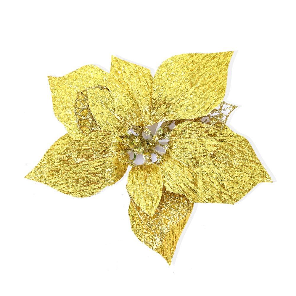 

Simulation Christmas Glitter Flower Large Christmas Tree Decorations Merry Christmas Party Decor золотой