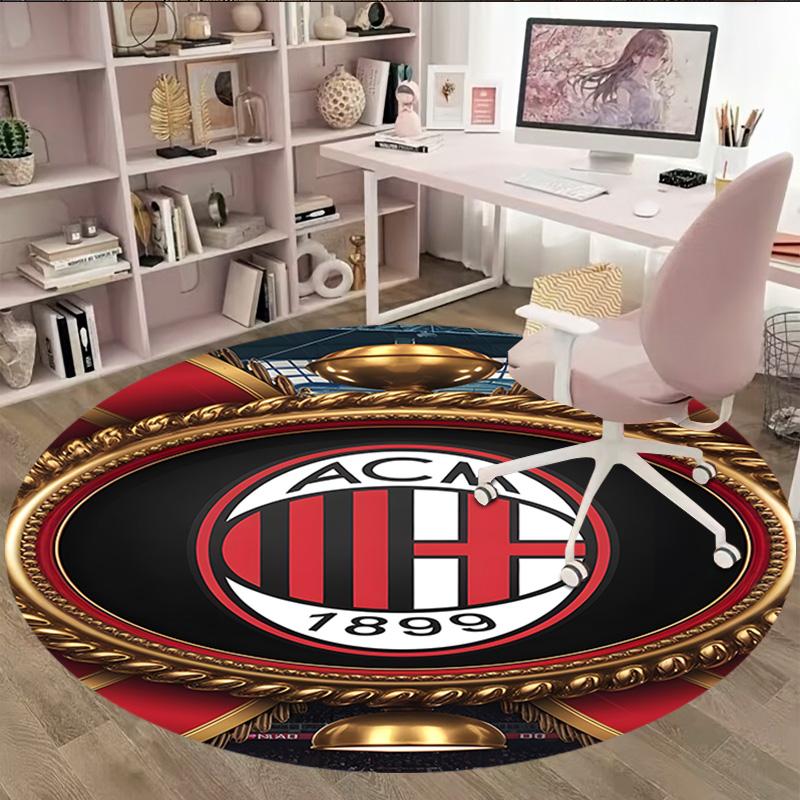 1pc A-AC Milan Carpet, Round Rug, Comfortable, Suitable for Entryways, Living Rooms, Office, And Bedrooms, Christmas Decoration