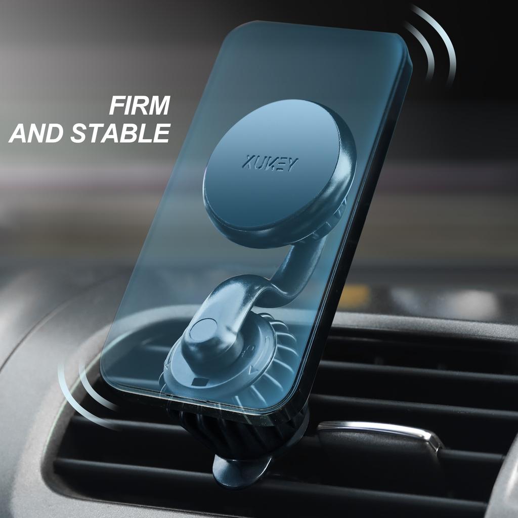 Universal 360° Magnetic Car Cell Phone Holder Air Vent Mount W/ 2 Metal Plates