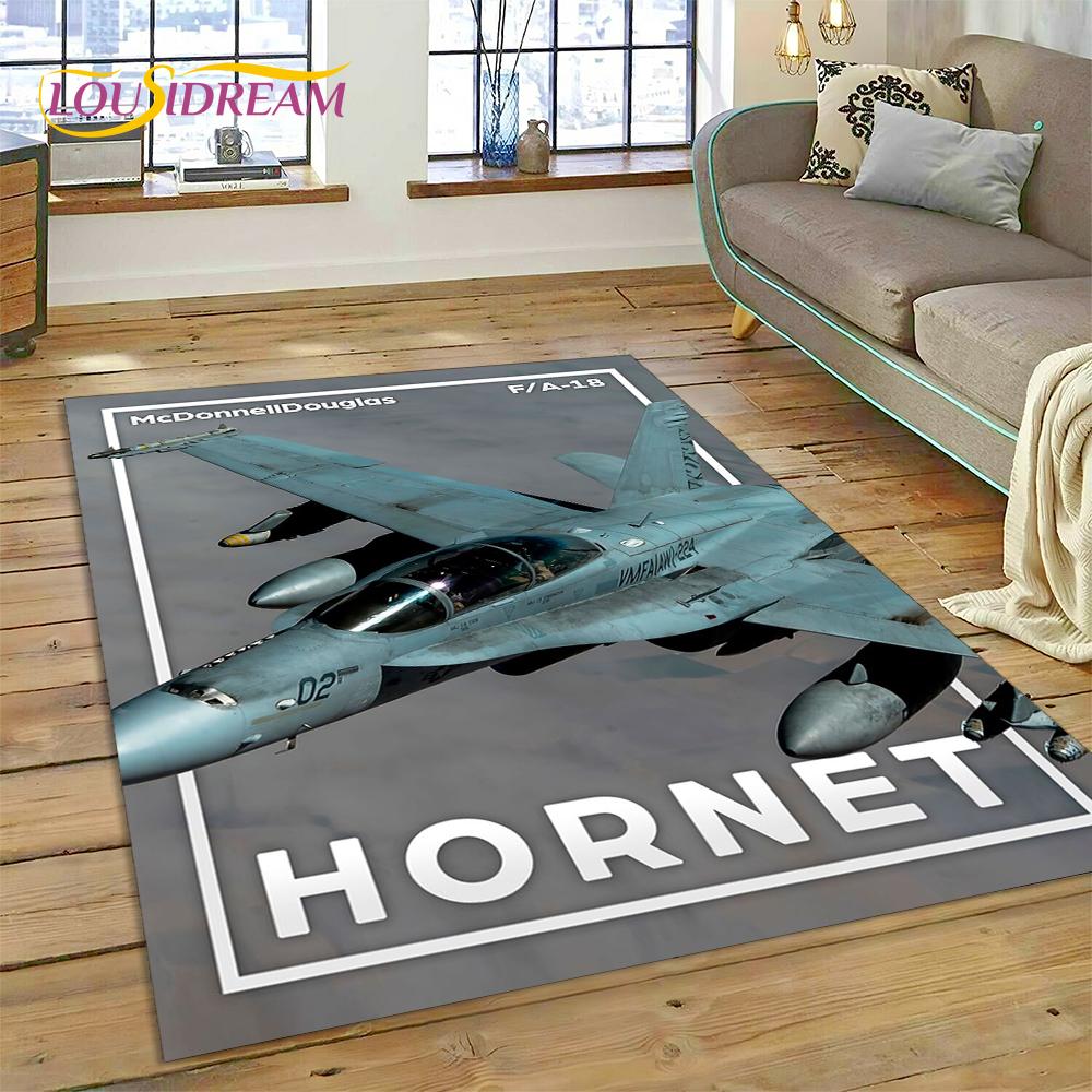 3D Flygvapnets Jaktplan Spitfire Flygplan Matta för Hem Vardagsrum Sovrum Soffa Dörrmatta Dekor, Barnområdesmatta Halkfri Matta