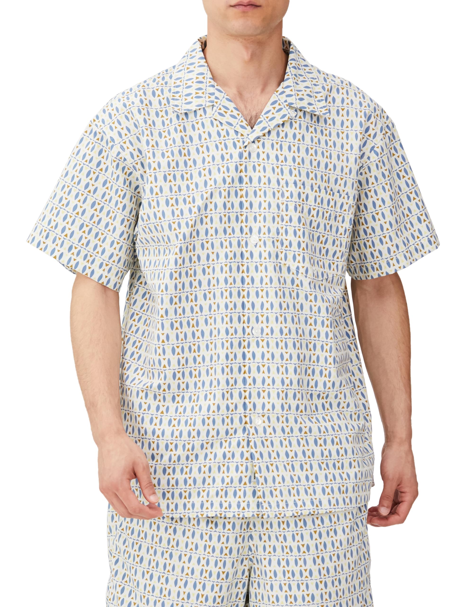 

Helly Hansen Short Sleeve Print Basque Shirt, Unisex, HH42403, Ivory, Size M