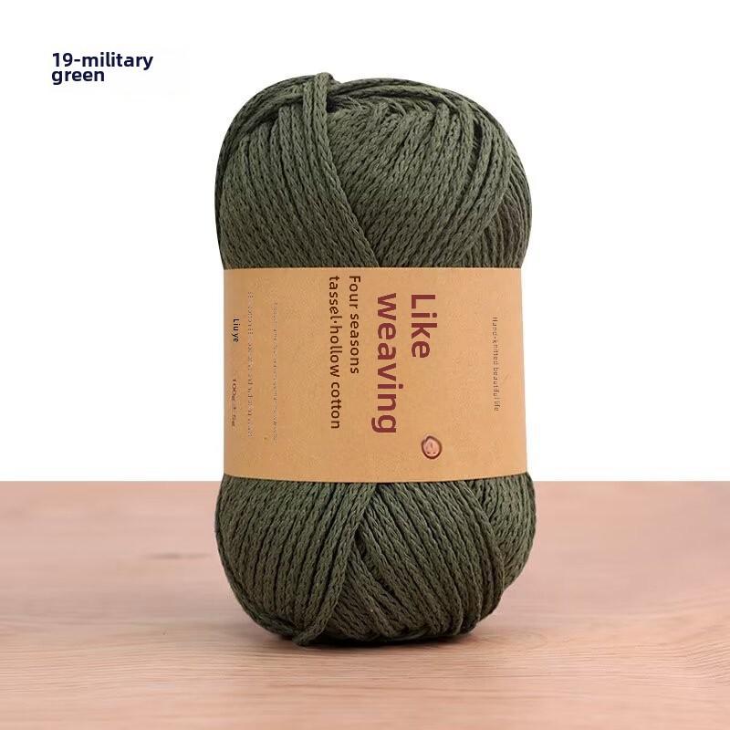 Round 2mm Cotton-Linen Yarn for DIY Crochet Bags & Hats
