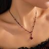 Vintage Gothic Blood Dripping Tassel Necklace Female, Simulation Blood Crystal Pendant Chain Clavicle Necklace