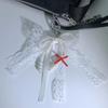 Elegant Pearls Bowknot Lace Charm Pendant Bag Decoration Bows Keychain Keyring Ornament Fashion Accessory For Women