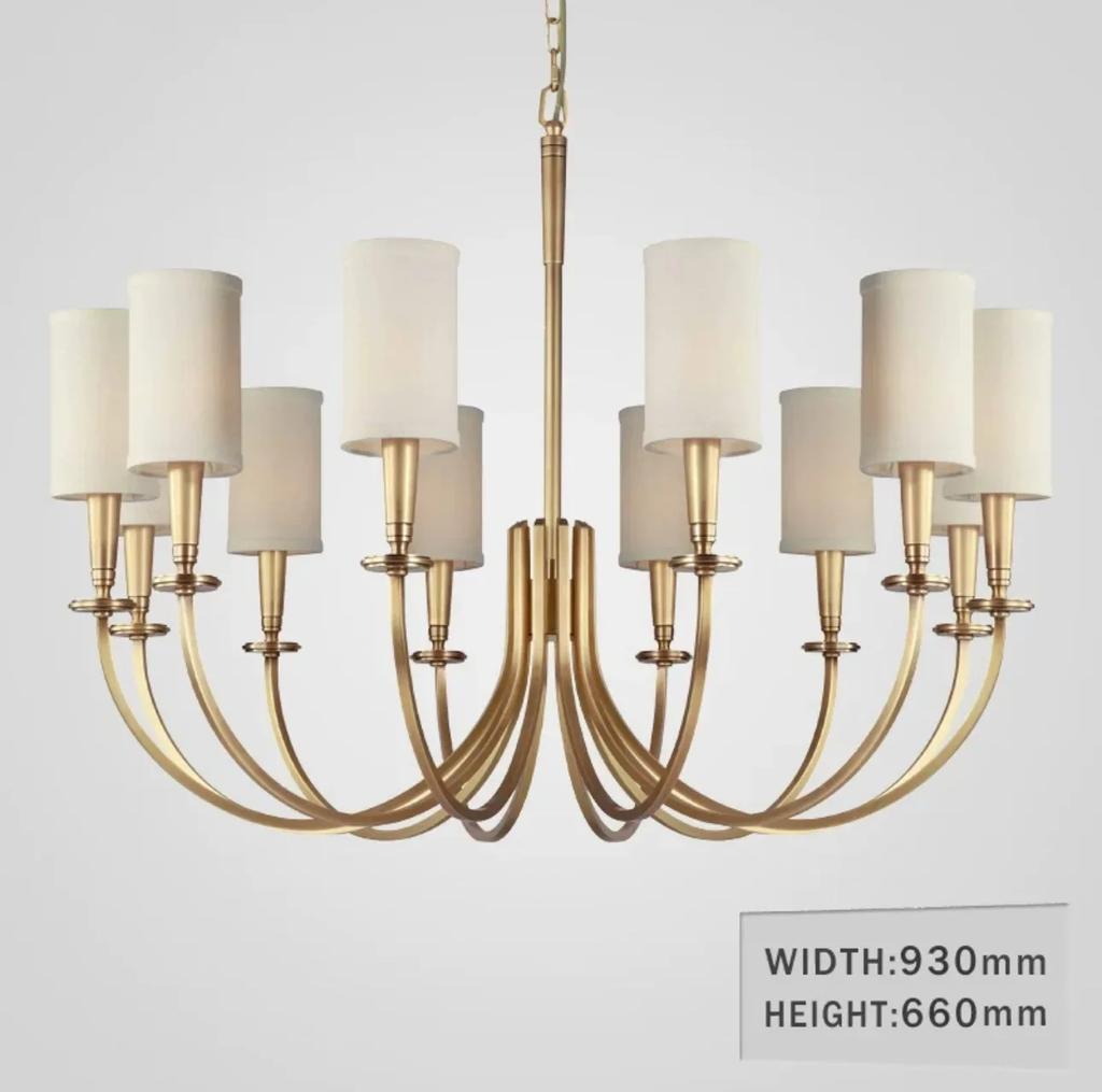 American Rural Ceiling Chandelier Lights Nordic Living Room Copper Pendant Lights Chinese Restaurant Bedroom Kitchen Lighting