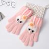 5-12 Years Winter Children Girl Knitted Warm Soft Cartoon Rabbit Full Finger Outdoor Lovely Girl Gloves