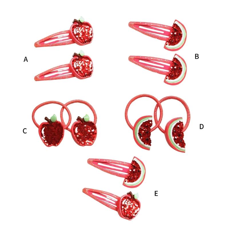 Kids Watermelon Sequined Hairpin for Halloween Birthday Photo Props Fun Headwear Cosplay Hair Accessories