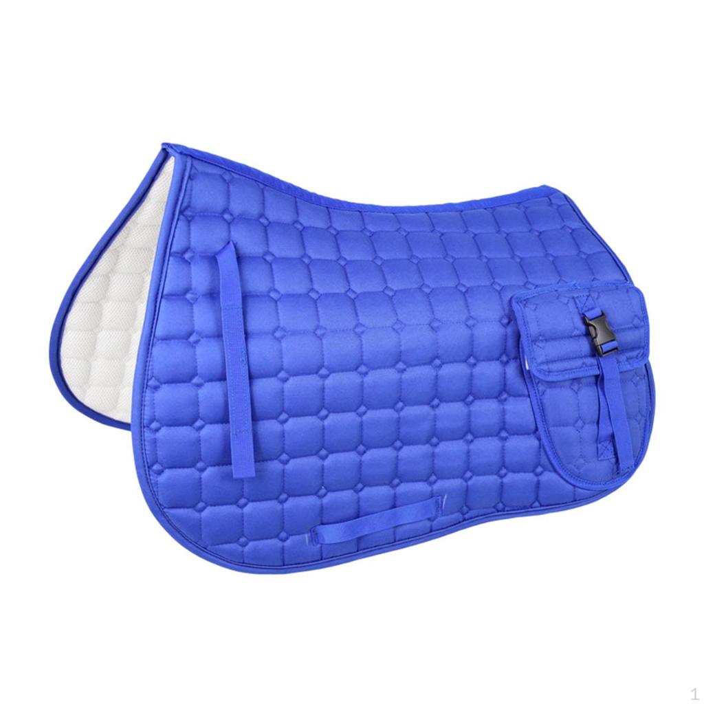 Horse Saddle Cushion with Pocket, Shock-Absorbing Mat, Breathable And , Suitable for Horses