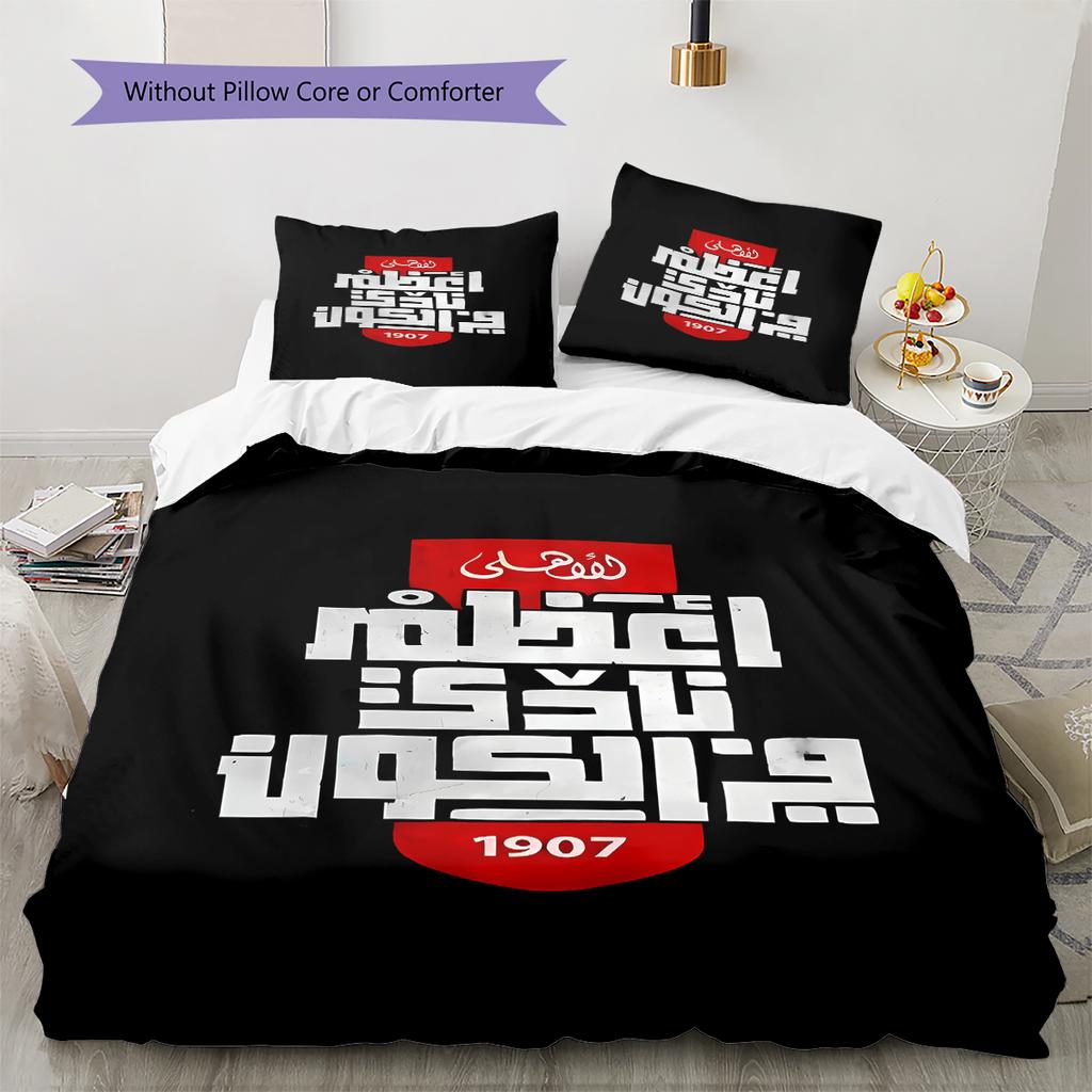 Alahly Pattern Bedding,Quilt Set Quilt Cover Pillowcase Home Decoration Birthday Gift (1 * duvet cover + 2 * pillowcase, without core)