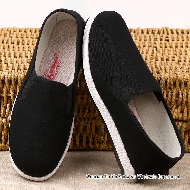 Old Beijing Men's Non-Slip Breathable Summer Cloth Shoes - Low-Top Casual Driver Footwear