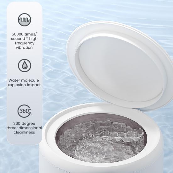 Ultrasonic Brace Cleaning Machine High Frequency Technology Multi-function Invisible Retainer Denture Jewelry Cleaner
