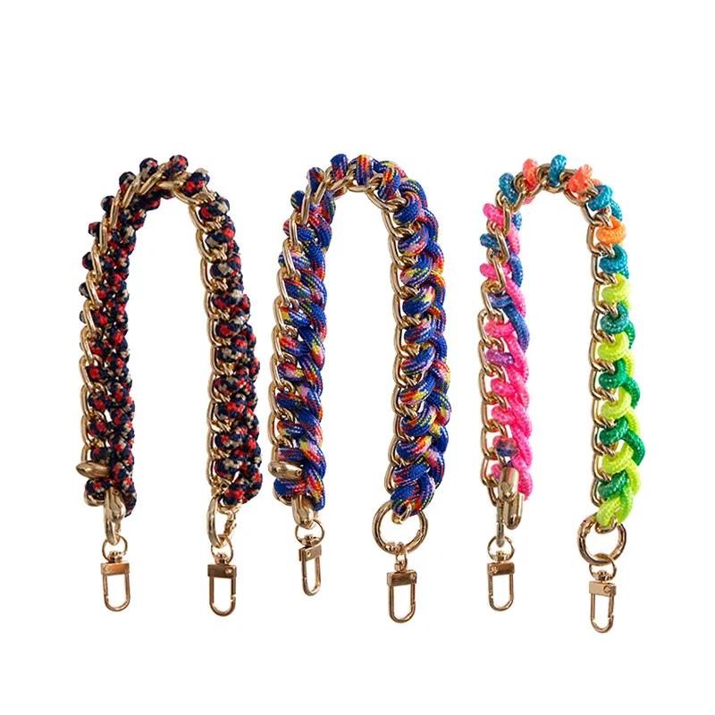 DIY Lady Handbag Braided Bag Straps Handmade Rope Woven Design Short 40cm Length Bag Strap Easy Matching Chain Shoulder Bag Belt