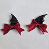 2 Pcs Funny Bow Halloween Hairpins Gothic Style Y2K Devil Horn Hair Clips Punk Headwear Bat Duckbill Clips Halloween