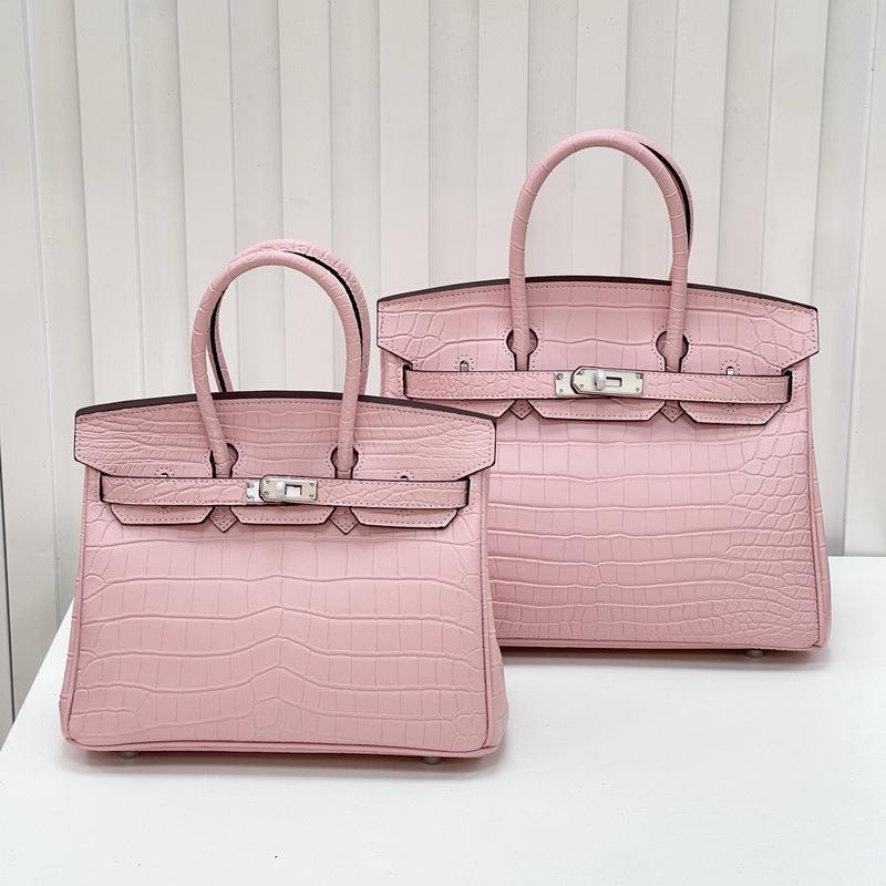 New Leather Women's Bag Crocodile Pattern Leather Matte 2530CM Platinum Bag Classic Versatile Portable