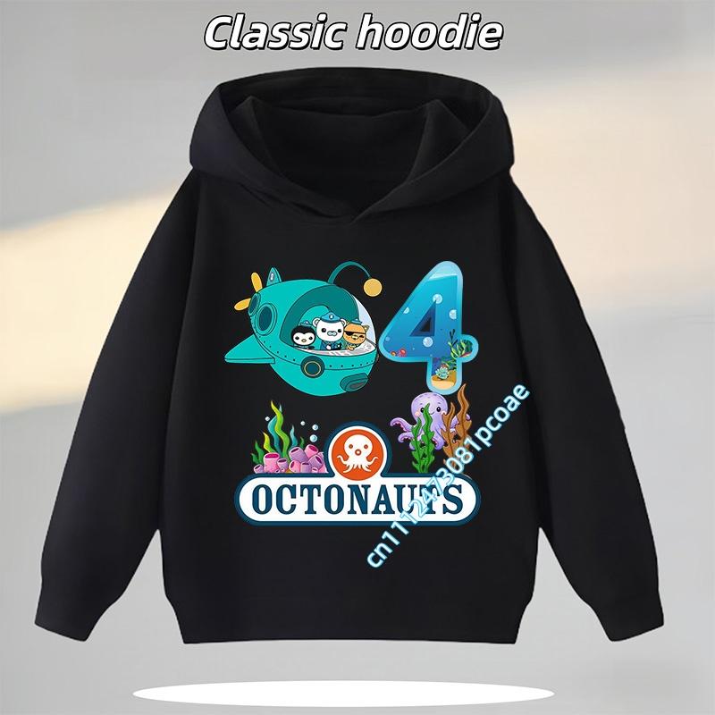 1-8 Years Old Octonauts Children's Hooded Sweatshirt Boys'Sport Shirt Girls' Casual Top Digital Print Autumn/Winter Long-Sleeved