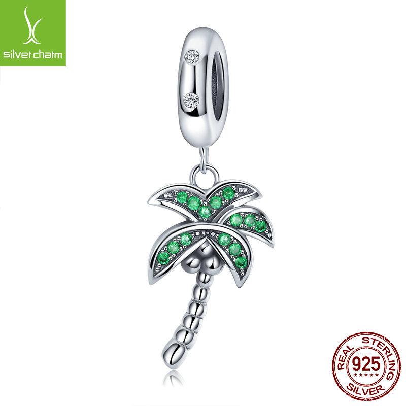 

Veloco Fresh Coconut Tree DIY Beaded Bracelet, S925 Sterling Silver Women s Pendant - SCC697 Silver
