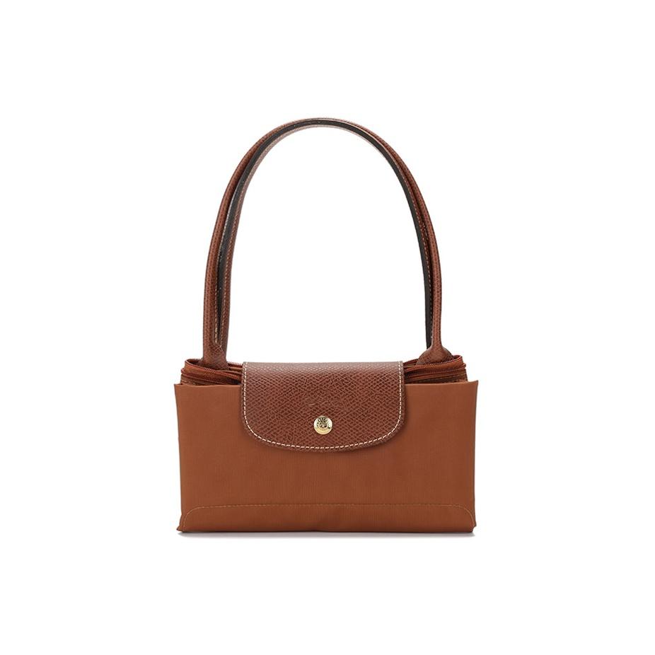 Longchamp Le Pliage 28 Classic Long Handle Canvas And Leather Trimmed Tote Bag Women Tote Bags Brandy 2605089504