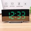 Digital Alarm Clock Mirror Smart Light Sensing Curved Screen LED Clock Digital Temperature Display Alarm Clock for Student