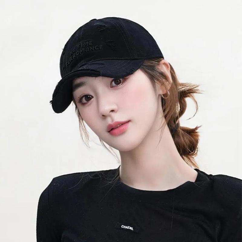 Trendy Baseball Cap Women Men: Double Embroidery, Washed Cotton, Small Face Fit, Soft Duckbill, Sunshade Hat