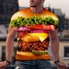 Funny T-Shirts Hamburger Food 3D Printed Streetwear Men Women Fashion Oversized Short Sleeve T Shirt Kids Tees Tops Man Clothing