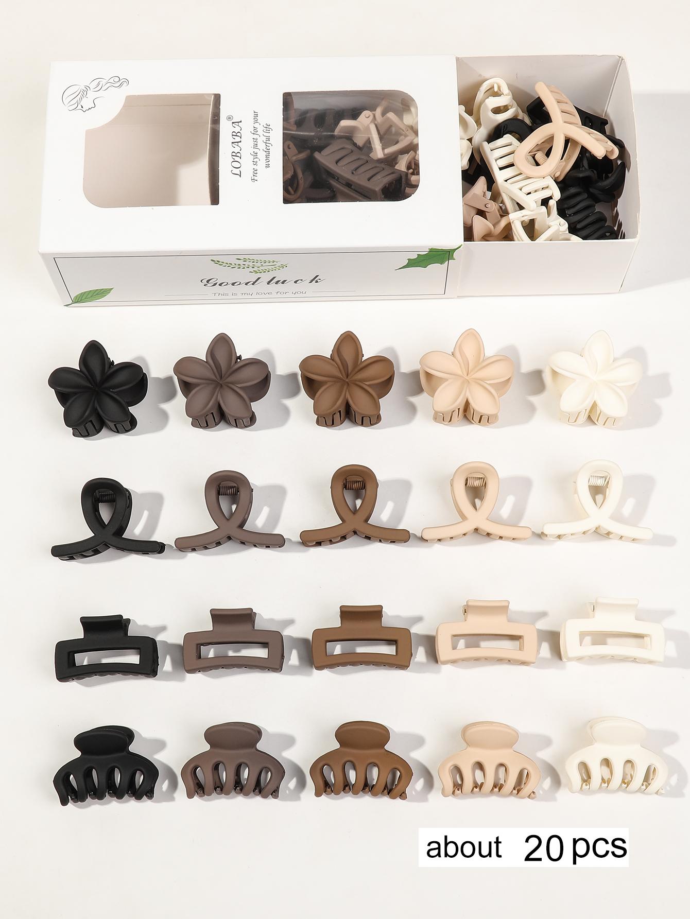 

20 шт. Мини-заколки-краб для волос в форме цветка, прочная фиксация для дизайна детских и взрослых причесок, прямоугольные зажимы для декоративных пучков