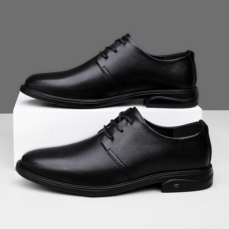 British Style Men Formal Dress Footwear Genuine Leather Oxford Shoes Fashion Pointed Men Business Shoes Formal Office Walk Shoes
