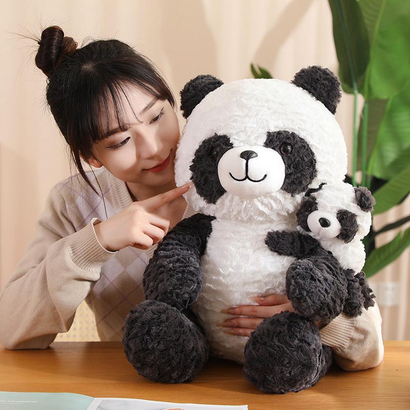 Parent-child Doll Giant Panda Doll Little Yellow Duck Plush Toy Children Accompany Dolls To Sleep and Hug Pillow