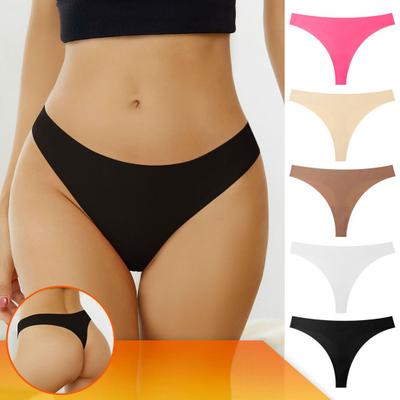 Nahtlose Damen-Tanga-Slips Niedrige Taille Unsichtbar Damen Trainingsunterwäsche Sexy Stretch Weich Atmungsaktiv Slips