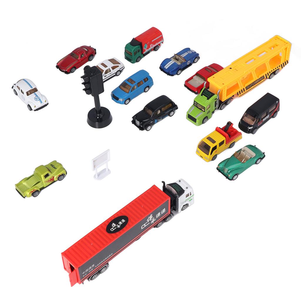 14 buc copii Die Cast mașina model jucării set aliaj educațional portabil vehicul set cu hartă trafic