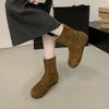 Women's Fashion Boots Low Heels Suede Sleeve Ankle Boots Warm Cozy Walking Shoes Woman 2025 Outdoor Winter Short  Ladies Shoes