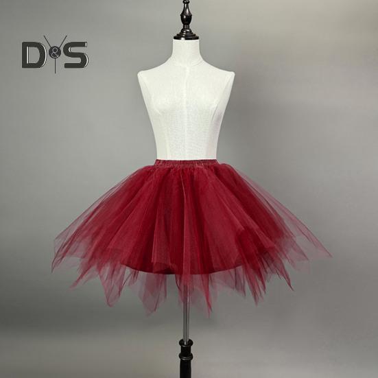 Women Tulle Skirt 50s Tutu Petticoat Elastic Waist Short Ballet Crinoline Petticoat Carnival Costume Underskirt