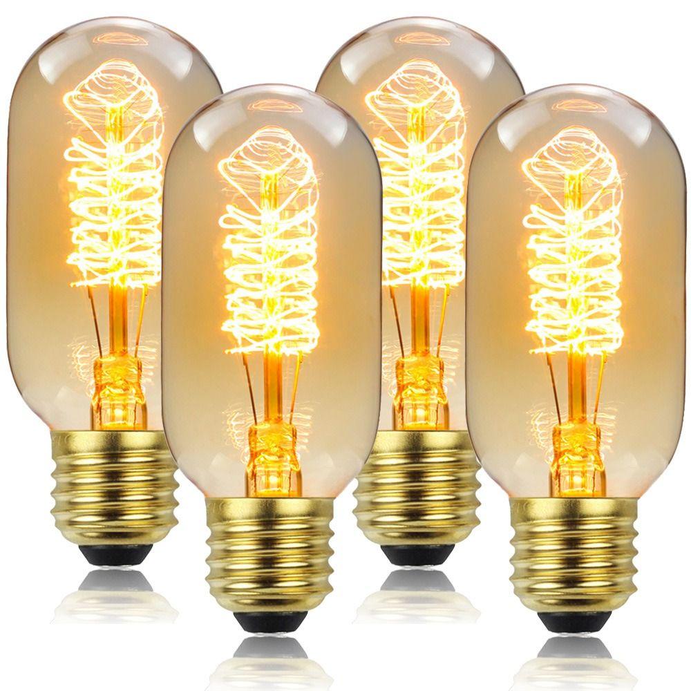 4pcs Energy Saving Edison Bulb Long Lasting Incandescent Filament Bulb Vintage Lamp  Home Decor