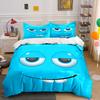 Cute Big Buck Tooth Cartoon Face Duvet Cover Set Bright Blue Funny Kids Bedding Includes 1 Duvet Cover And 2 Pillowcase Gift