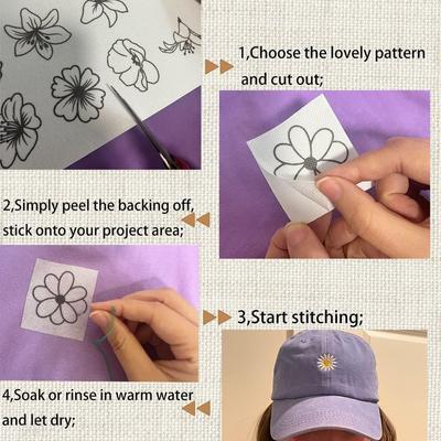 Blank Sticky Water Soluble Embroidery Stabilizer Printable Patch Paper Self-adhesive Wash Away for Print or Draw Patterns
