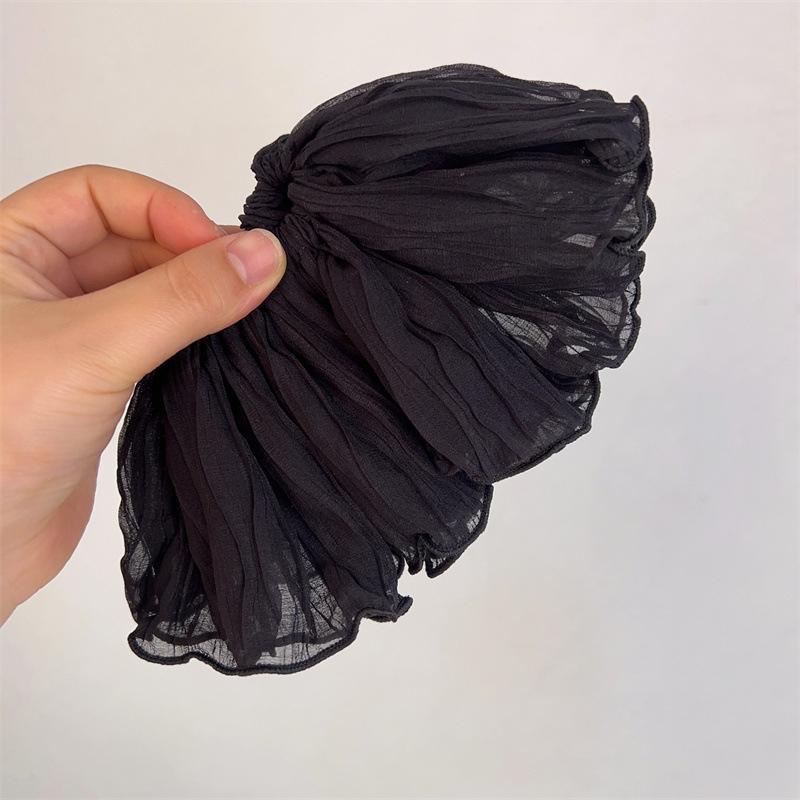Oversize Wrinkled Elastic Hair Scrunchie Large Handmade Band Crepe Mesh Hair Tie Ponytail Holder Hair Accessorie For Women Girls