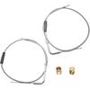 42" Stainless Steel Throttle and Idle Cable Set Fit for Harley Davidson 1996-UP, Idle Cable Set with 90° Elbow Fitting Replace 56579-02A