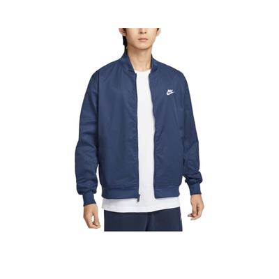 Chaqueta versátil con cuello alto, cierre de cremallera y manga larga con letra de logo para hombre