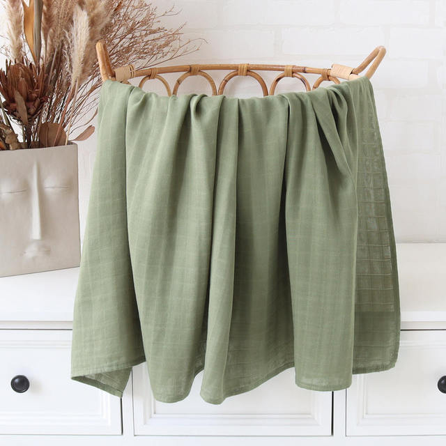 Baby Blankets Newborn Wrap Eucalyptus Leave Printed Organic Bamboo Cotton Muslin Swaddle Bedding Cover Baby Born