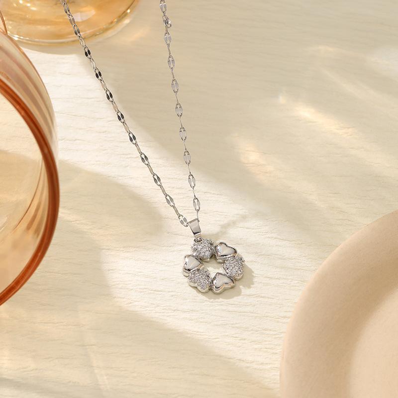 

Новый продукт Sweet Love Design инкрустированный цветами из циркония Уникальное креативное простое ожерелье для женщин