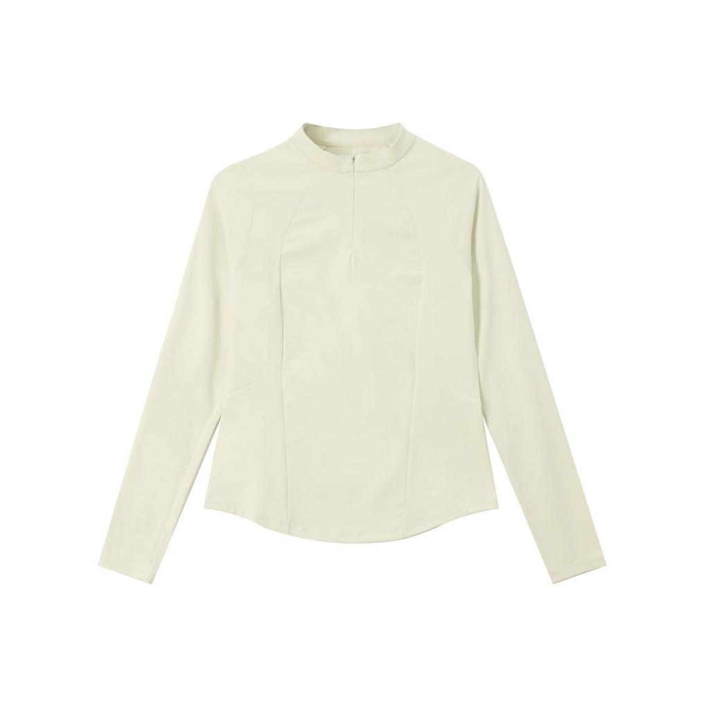 Women's Slimming Half-Zip Long-Sleeve Base Layer Top for Fitness & Yoga - Comfortable and Stylish Spring/Autumn Outerwear