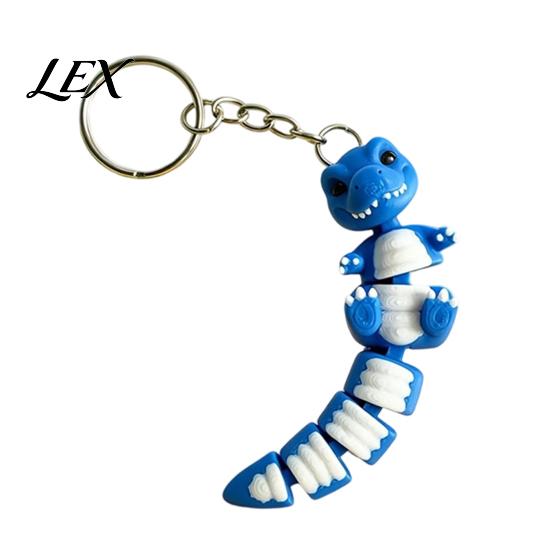 Flexible Tyrannosaurus Rex Trinket 3D Printed Articulated Keychain for Kids Adults Stress Relief, Dinosaur Trendy Animal Key Chain Pendant Fidget Toy,