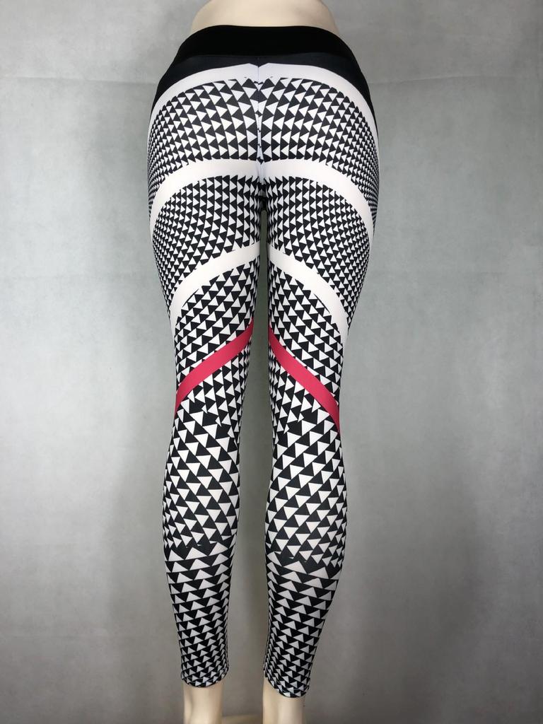 Geometric 3D Print High-Waisted Slimming Quick-Dry Fitness Leggings